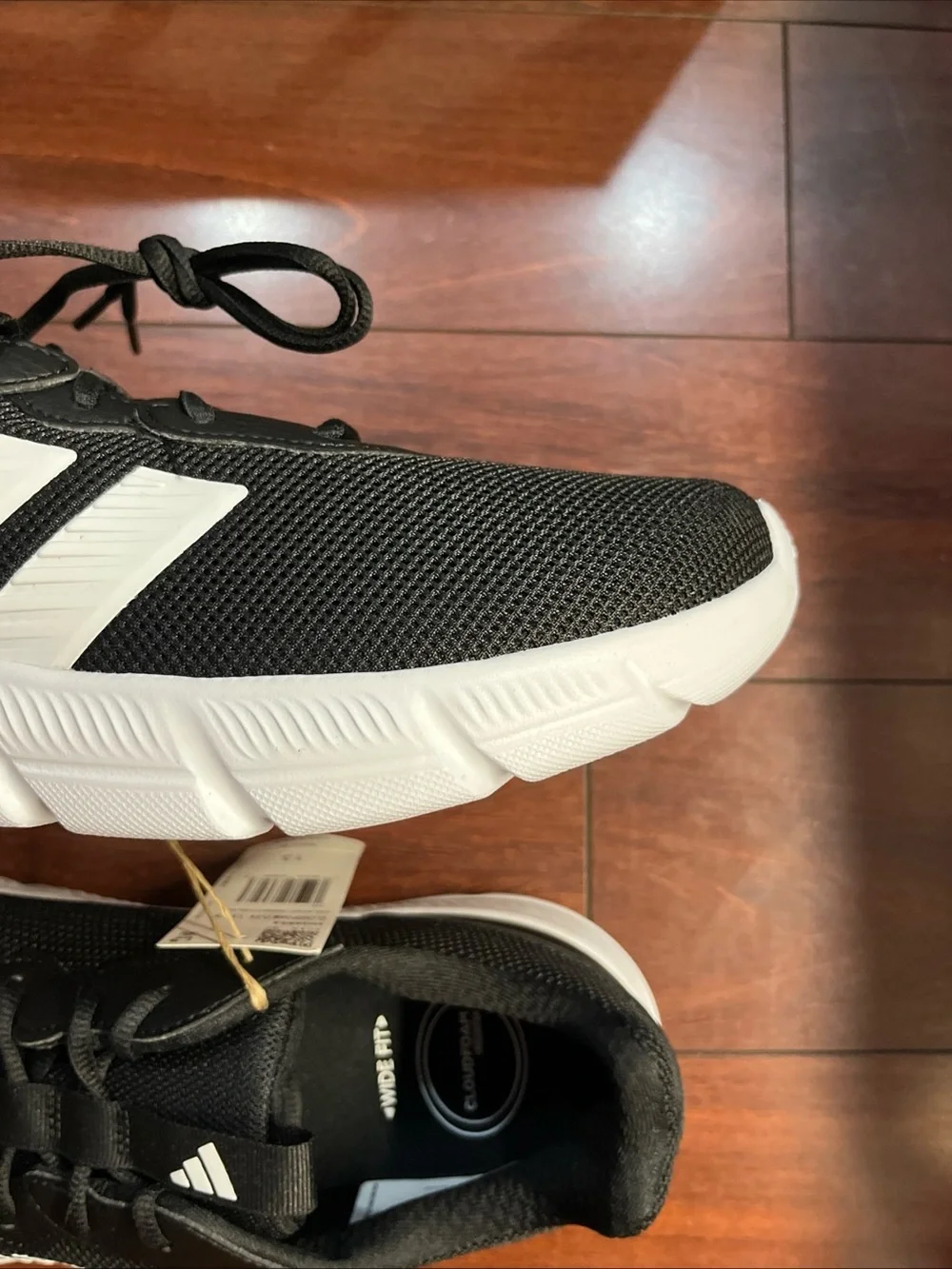 Mens 13 Adidas Cloudfoam Flex - Laces Black Shoe Sneaker Walking Running New Box